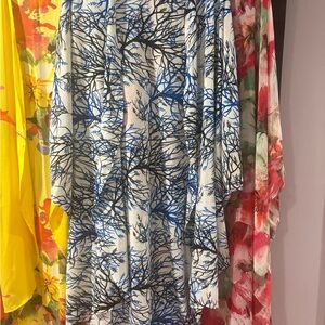 Blue and Black Abstract Print Cape